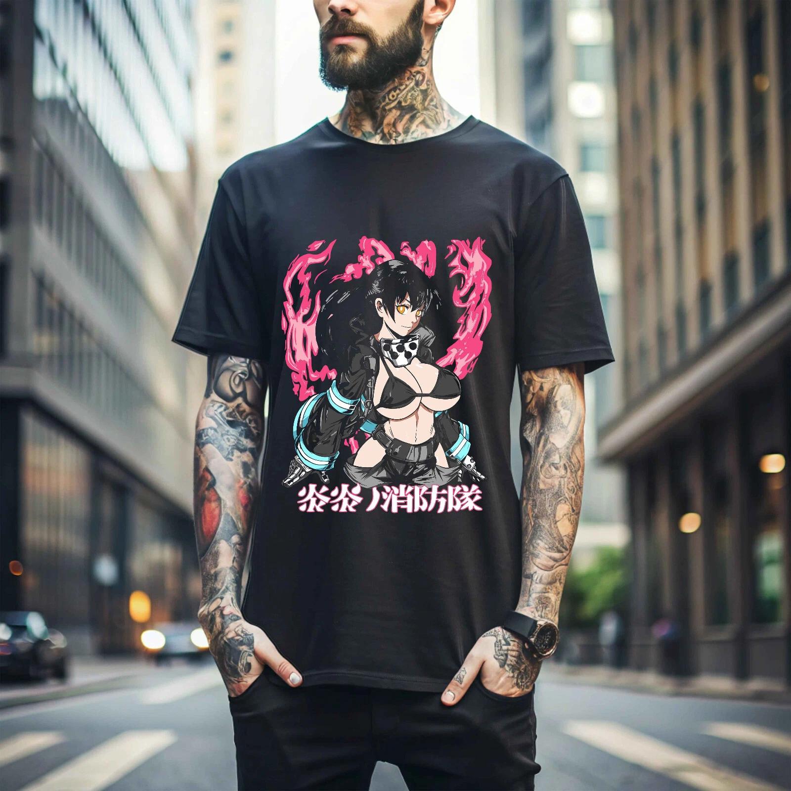 MENS WOMENS Tamaki T-shirt Shinra Benimaru Fire Force Kawai Waifu Girl Anime Shirt Gift 137 S