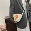 Cotton Rope Woven Bag Cute Flower Shoulder Ins Bucket Women's Beach Cross-body
