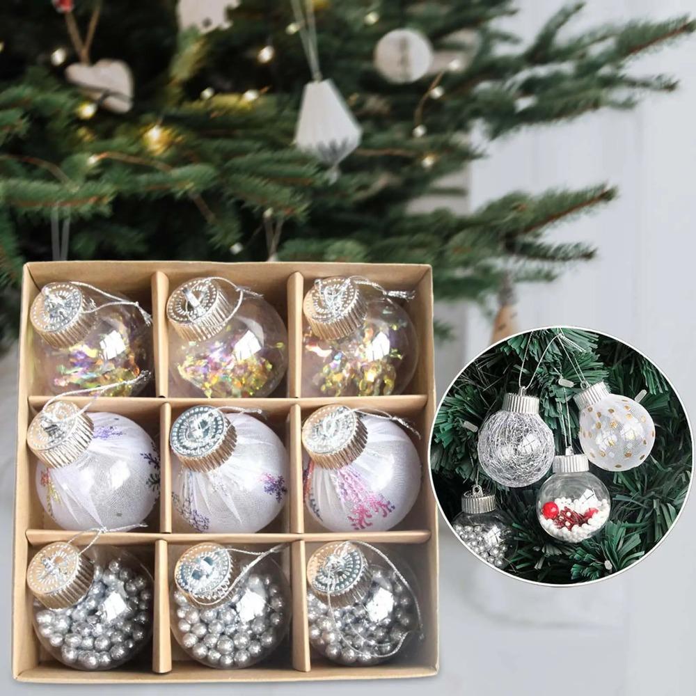 9pcs 6cm Christmas Balls Pendant Set DIY Merry Christmas Decor Xmas Tree Ornaments Holiday Festive