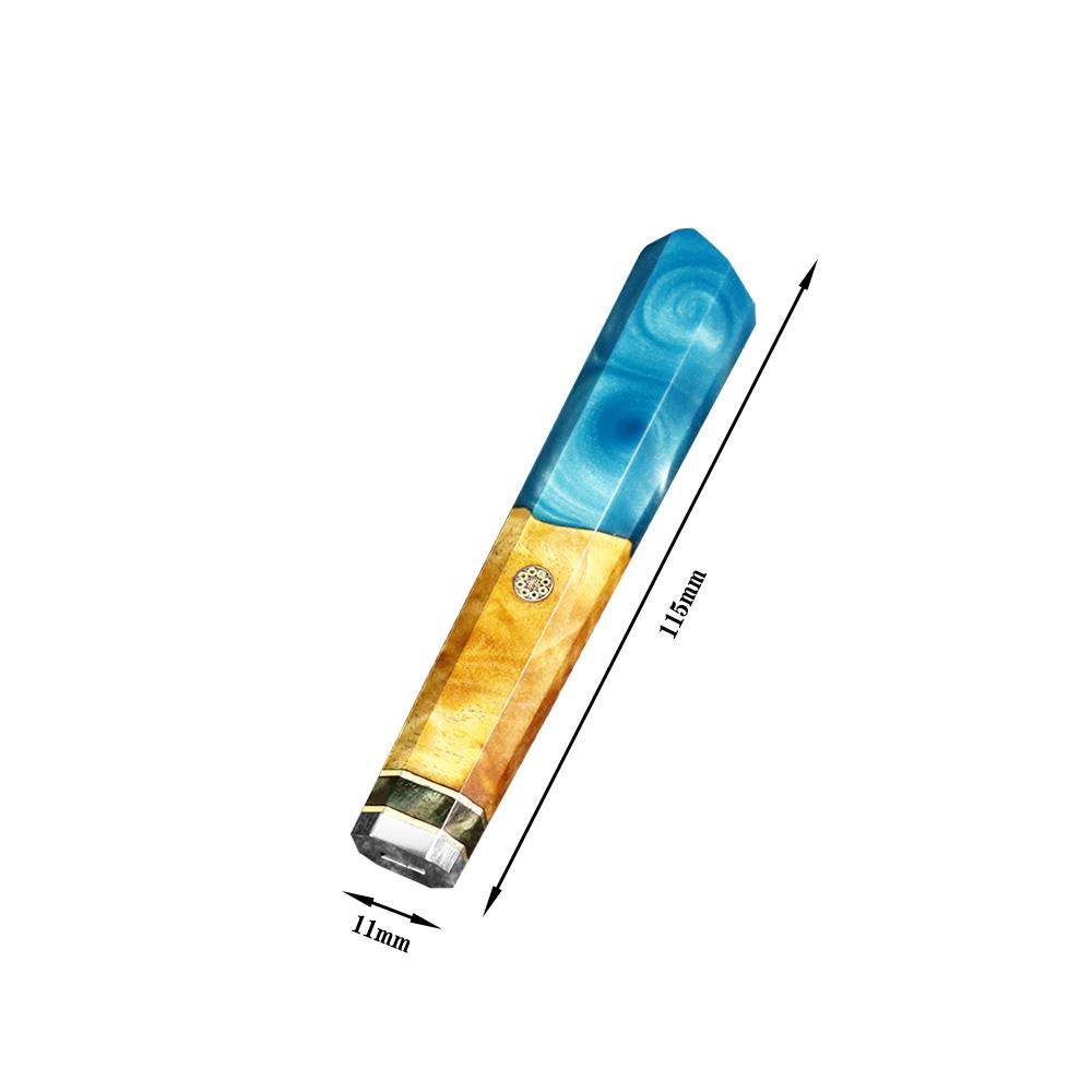 DIY Knife Handle Natural Environmental Protection Octagonal Blue Resin Handle Accessories Hexagonal Swallowtail Sandalwood EDC