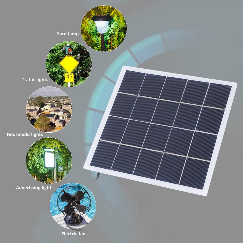 Outdoor Portable 4W 5V Polycrystal Solar Battery Panel Laminated Board with DC Interface Charging 3.7V Battery Garden Light