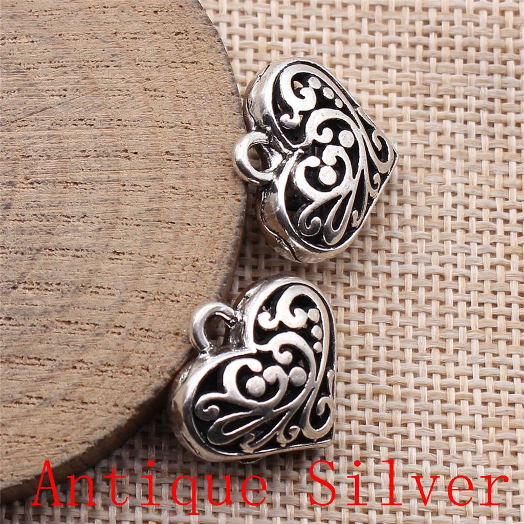 Big Heart Shaped Charms Pendant For Bracelet Necklace Jewelry Making Craft Findings