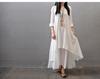 JINJUDUO Long Plus Loose Layered Maxi Long Size Women's Dress, Spring/Summer, Slimming, Size, Fit, Look, A-Line, Length, Sleeves, Linen-Like,