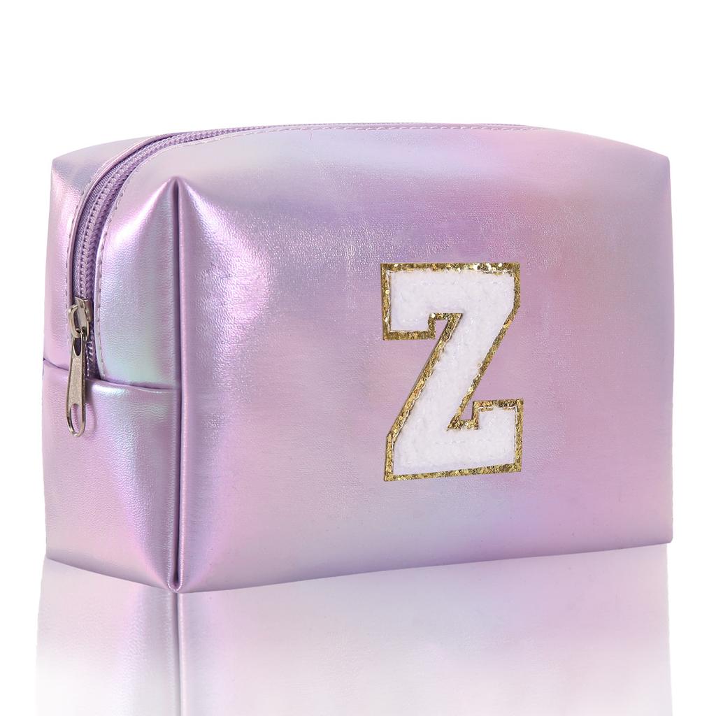 Octagon Bag Embroidery Alphabet Makeup Bag Large Capacity Toiletry Bag Travel Storage Bag Clutch Bag