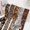 Leopard Print Velvet Ribbon Bow Hair & Clothing Accessories for Gift Box Packaging