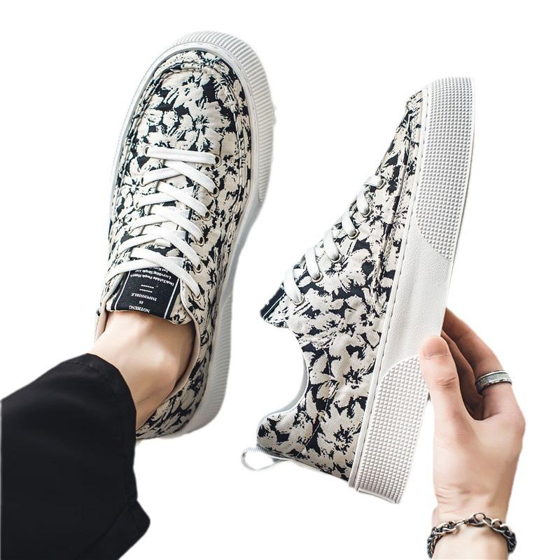 Canvas men's shoes summer breathable thin trend versatile casual thick baseplate shoes men's sports niche cloth shoes trendy shoes