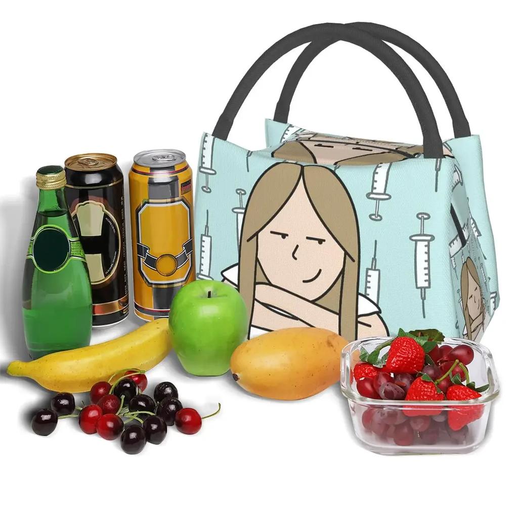 Enfermera En Apuros Doctor Nurse Lunch Bags Bento Box Lunch Tote Picnic Bags  Thermal Bag for Woman Kids Office