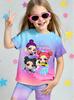 Lässige Kpop Beliebte Cartoon-Print Sommerkleidung für Mädchen Rundhals Kurzarm und Shorts Tägliche Kleidung Kinderkleidung Mädchen
