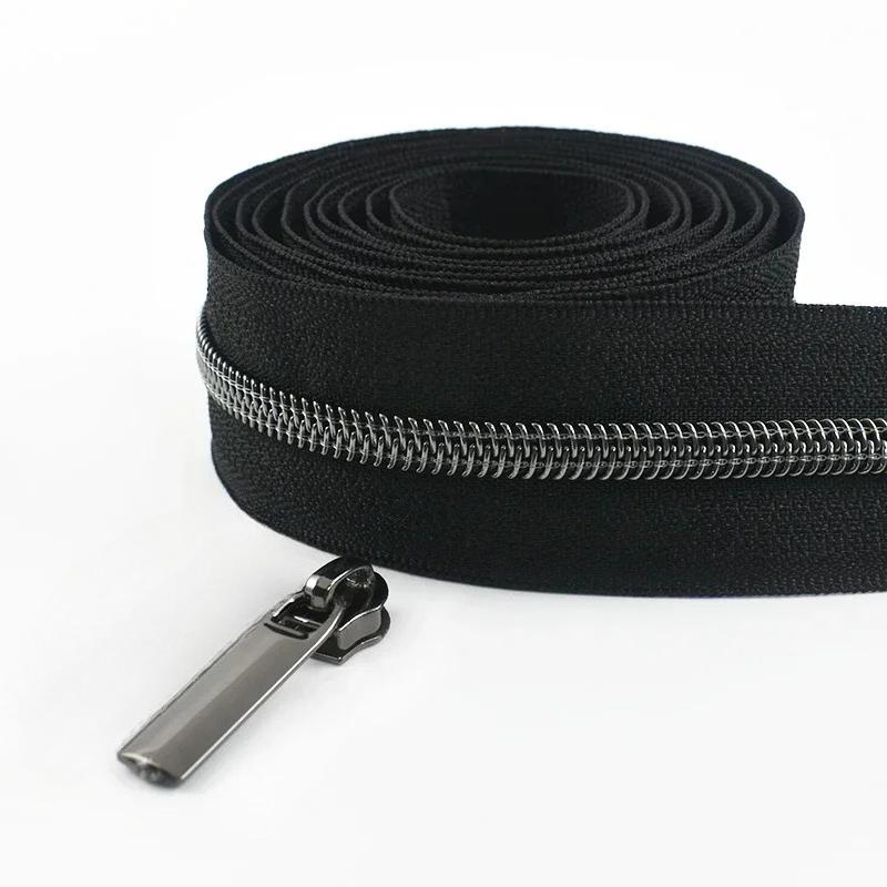 2/3/4/5M Meetee 5# Nylon Coil Zipper Tape + Zippers Slider Head for Garment Sewing Zip Closure Repair Kit Replacement Accessory