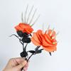 49cm Halloween Artificial Rose Gothic Realistic Skeleton Hand Rose Bouquet Handmade Simulation Fake Flower Halloween Party Props