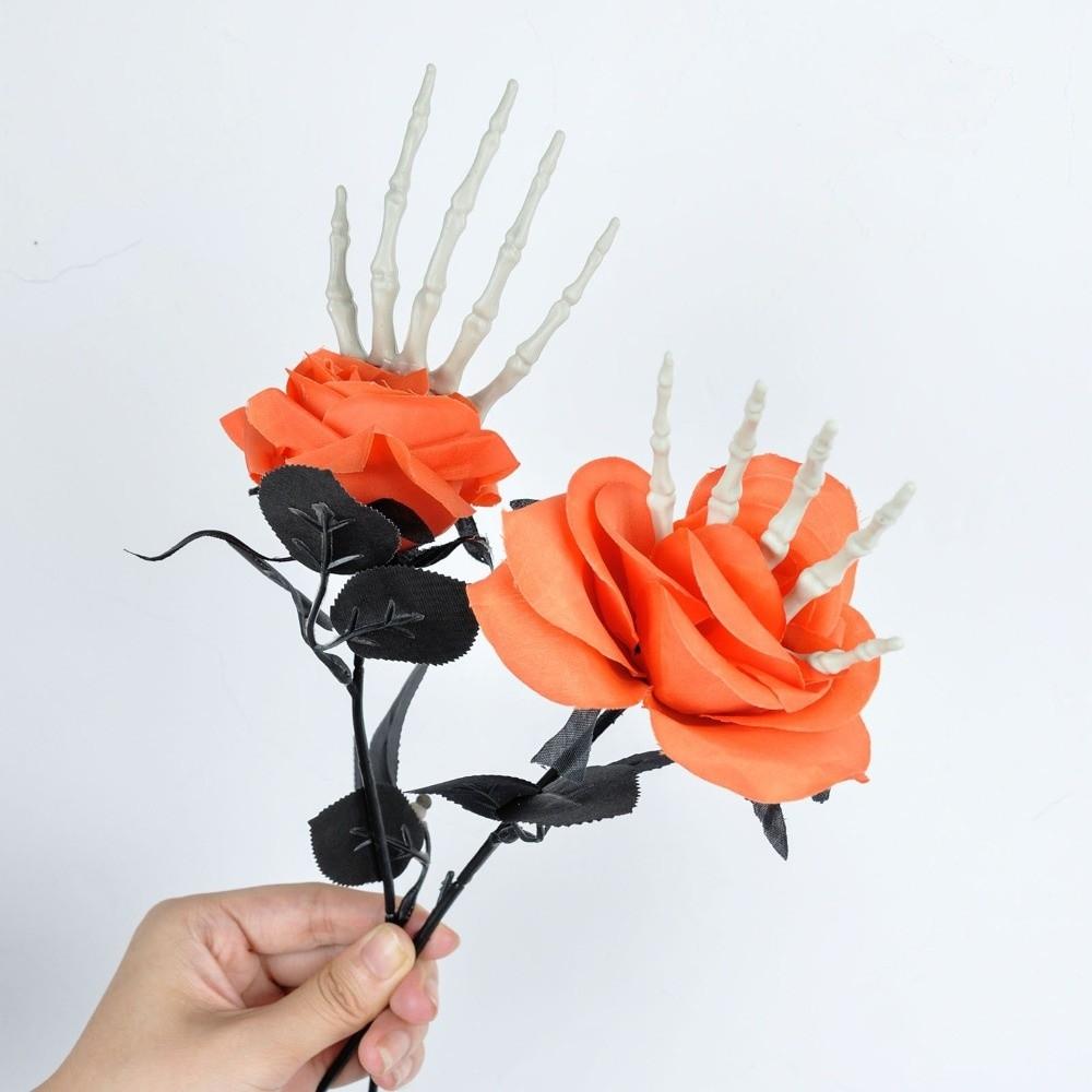 49cm Skeleton Hand Rose Bouquet Gothic Fake Flower Halloween Artificial Rose Ghost Festival