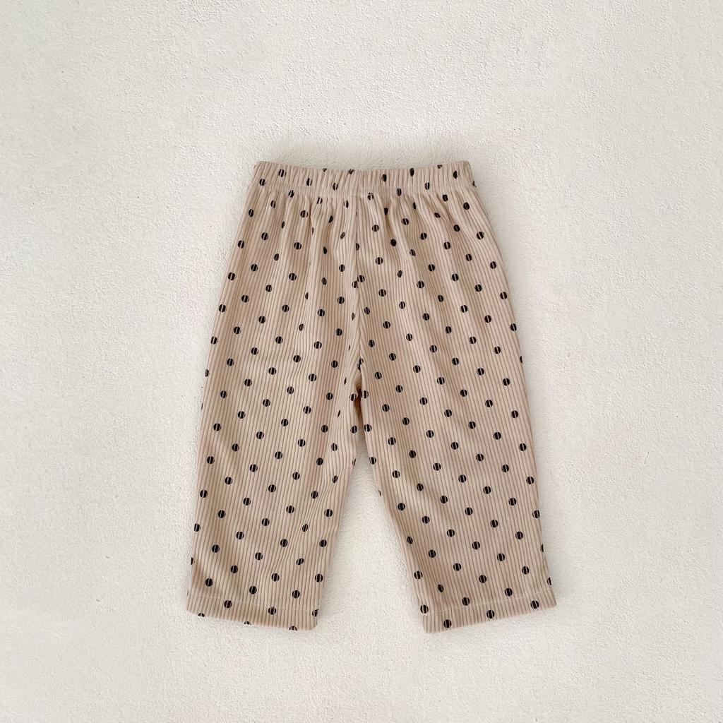 2025 Autumn Baby Pants Boys and Girls Korean Version Loose Polka Dot Corduroy Fashion Casual Sports Pants