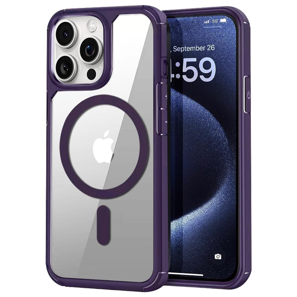 

Магнитный чехол для iPhone 14 Pro Max из ТПУ+акрила, задняя крышка для телефона, совместимая с MagSafe Purple