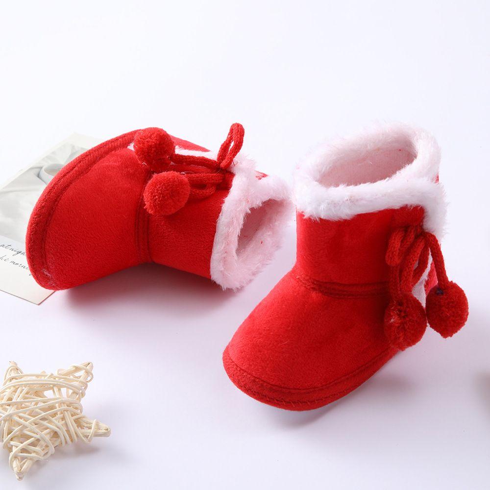 Slip On Anti Skid Bottom Down Shoes Flat Snow Boots Newborn Toddler Plush Fur Winter Warm Boots
