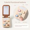 Baby Wooden Flip Phone Toy Bear Telephone Model Montessori Toys Simulation Phone for Kids Early Educational Cognition Toy Gift
