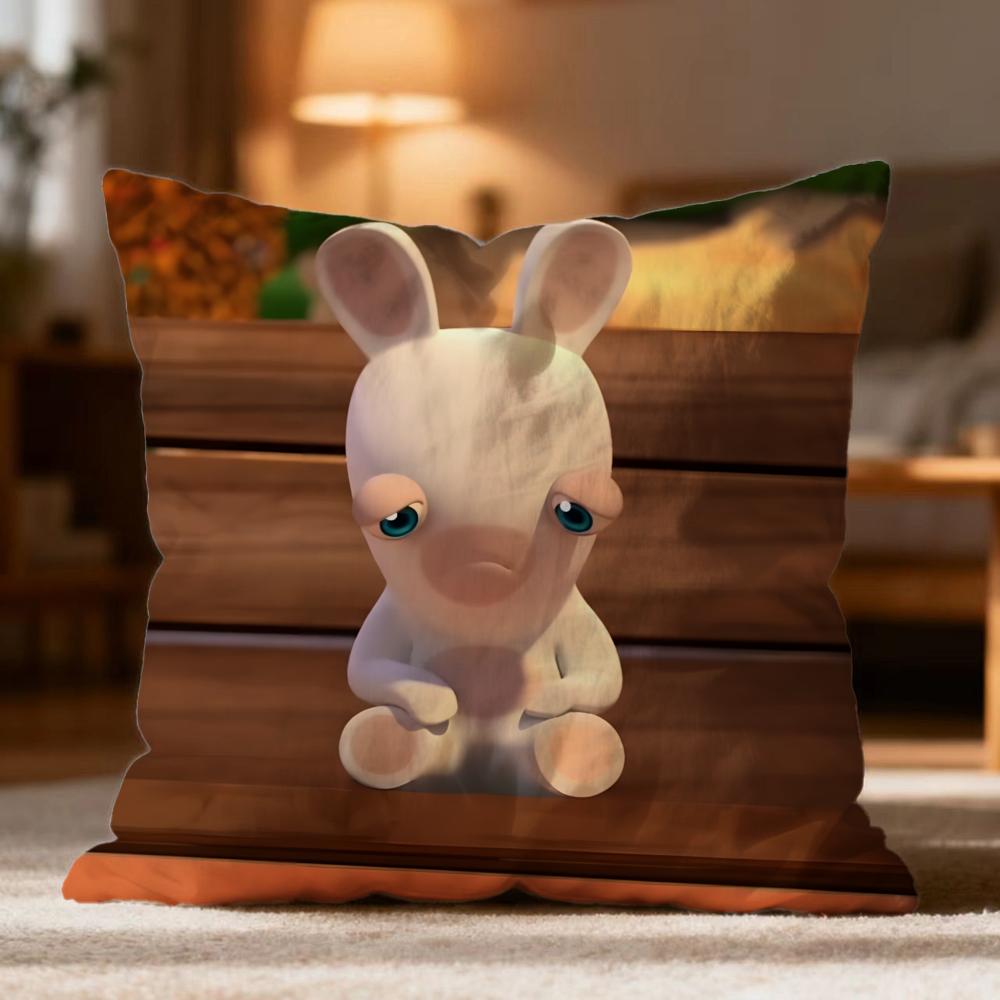 Popular R-RRabbids Invasion Cushion Cover Soft Washable Pillow Case Multi-Scene for Couch Bed Travel Office Use