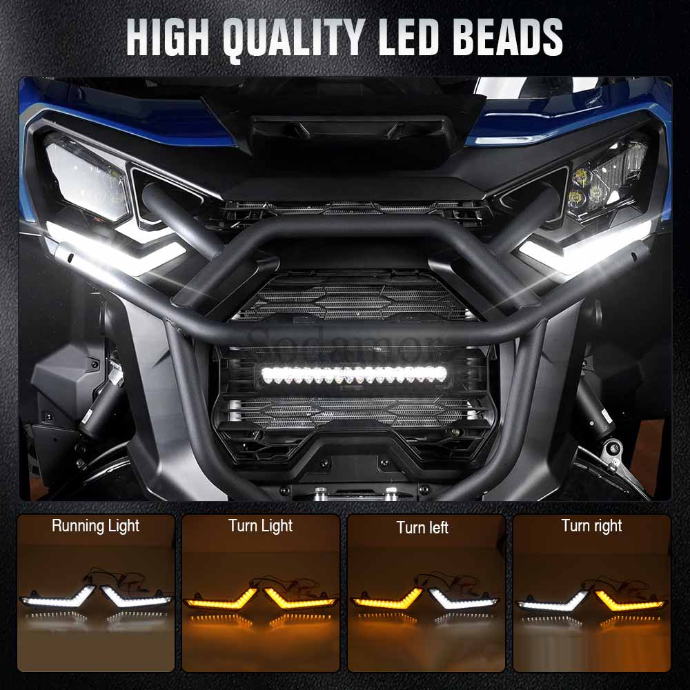 ATV LED Turn Signal Lights Front DRL Turn Signal Accent Light Accessories For Can-Am Defender Max 2020 2021 2022 2023 2024 2025
