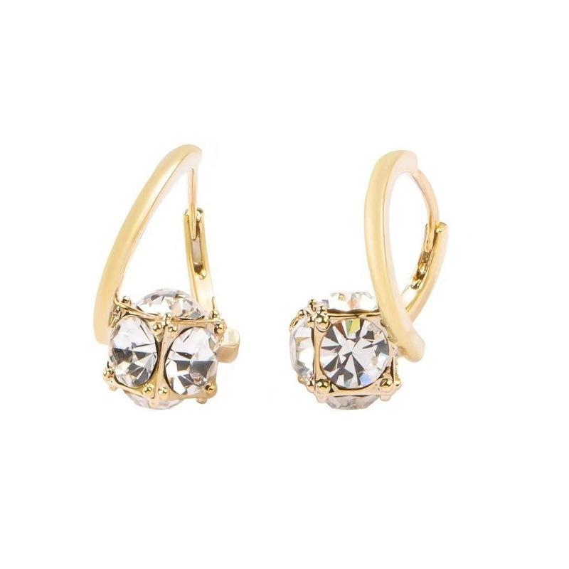 Light luxury niche design, high-end earrings, small and exquisite rotatable zircon ear buckles, retro temperament, versatile earrings.