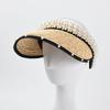 Summer Hat for Women Straw Hat Handmade Empty Top Pearl Peaked Cap Sun Hat Visor Curved Brim Beach Hat Sun Protection Vacation