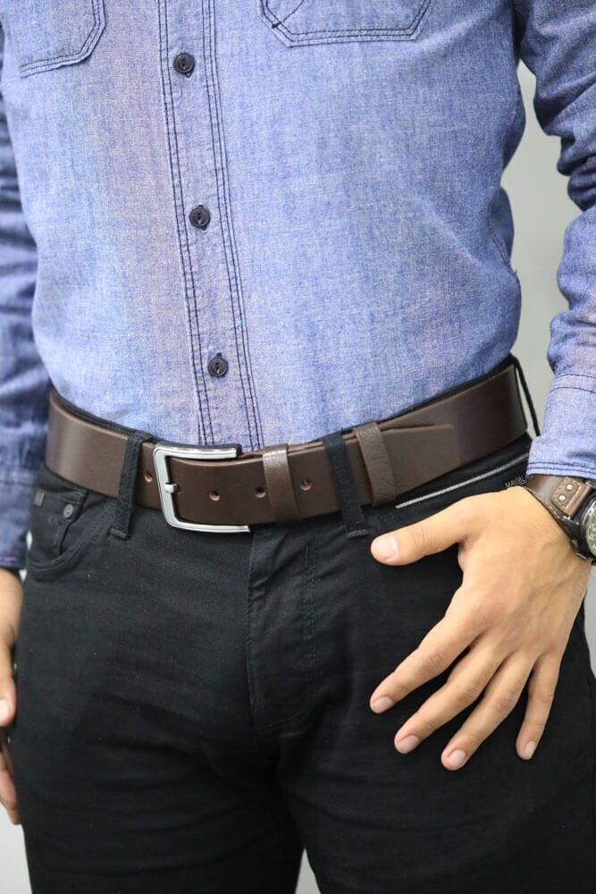 

Guard Brown Men s Leather Belt 4.5 Cm 34 коричневий