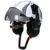 CE Safety Cap W/ Adjustable Vent Slots Double Goggles Earmuffs for Engineer ABS Construction Hard Hat ANSI Industrial Helmet Set