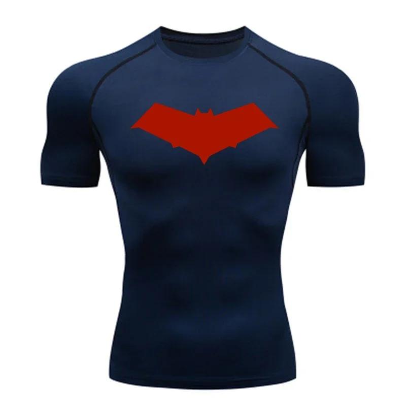 Clothing Fitness Compression Running T-Shirt Men Tops Bat Printing T Shirts Men Quick-Drying Gym Sportswear Jersey Tee For Male