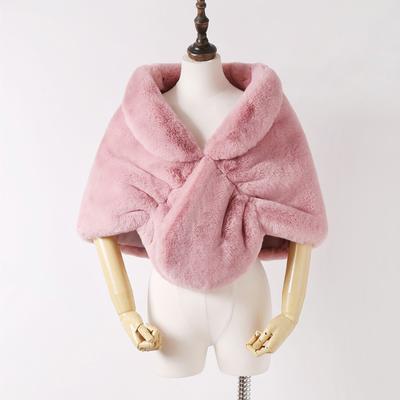 Νυφικό βραδινό φόρεμα από ψεύτικη γούνα Bolero Cape Wedding Shall