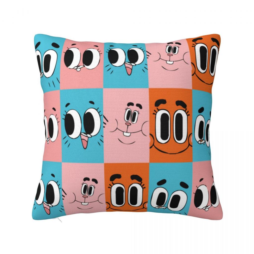 Cartoon Game Gumballs Square Pillowcases Seat Cushion Case Cute Decorative Pillowcase 45*45