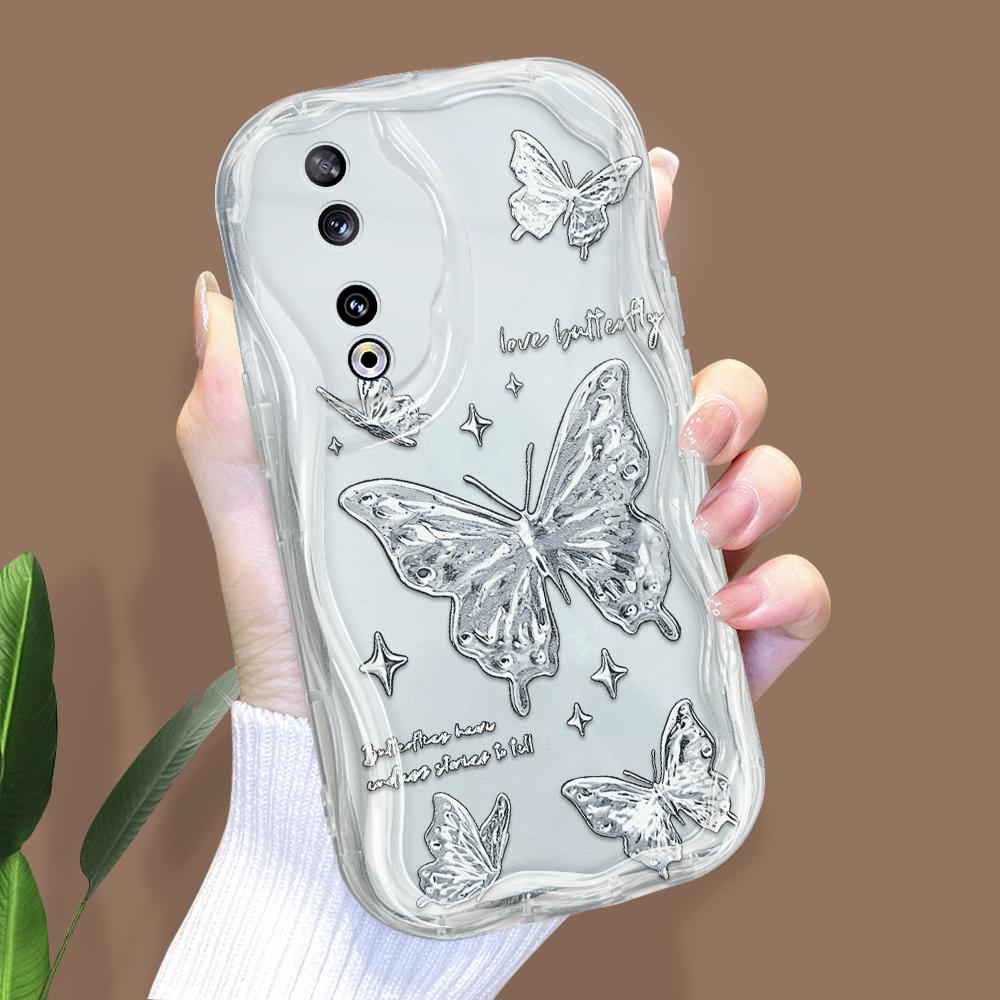 Roztomilý kreslený vzor krémová textura pouzdro vlnitý okraj měkký silikonový kryt pouzdro na telefon pro Huawei Honor Infinix Tecno iPhone