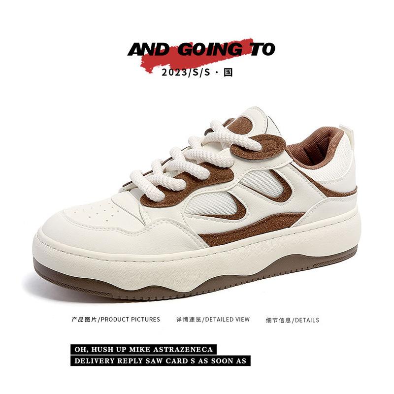 

Little white shoes men s breathable skateboard shoes dad shoes men s bread shoes color matching trend versatile sports men s shoes 1505 44