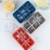 1pc Soft Silicone 6-Grid Ice Tray with Cover Household Homemade Ice Cubes Mold for Bubble Water Beverage Easy to Store Ice Molds