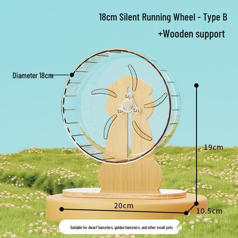 Super Silent Hamster Running Wheel Toy - Large Size Golden Hamster Exercise Ball with Stand for Cage Landscaping.