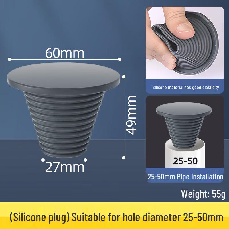 Silicone Drain Pipe Stopper and Seal Plug 25-50mm Universal