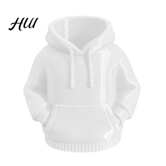 Stylish Stationery Holder 3D Printed Hoodie Pen Holder, Sweatshirt Shape Desk Organizer, Makeup Brush Creative Storage for Pens, Brushes, Office белый