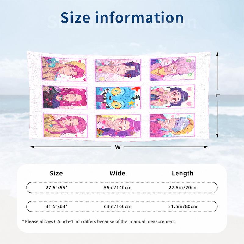 Kpop Demon Hunters Microfiber Beach Towel Quick Dry Sand Free Lightweight Beach Towels for Travel Swimming Camping