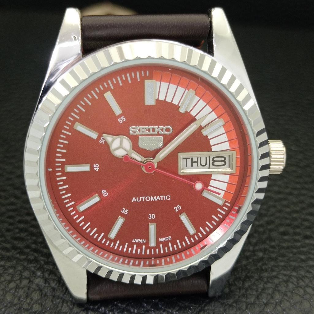JAPAN VINTAGE REFURBISHED SEIKO 5 AUTOMATIC 6309A MENS RED DIAL WATCH A440707-4 Sk-a440707