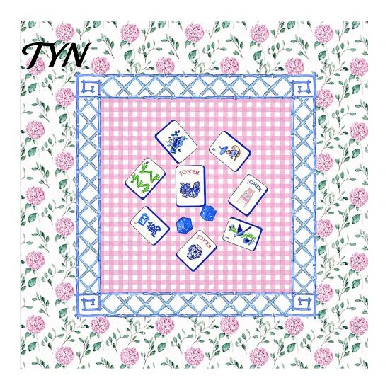 Wrinkle Resistant Game Mat Square Mahjong for Table, Anti-Slip Noise Reduction Table Protection Pad Cover, Waterproof Washable Diatomaceous