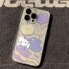 Purple Hello Kitty Apple 17 Pro Max Cartoon Phone Case - Transparent Space Design, Compatible with Apple 14, 15, 16 Pro
