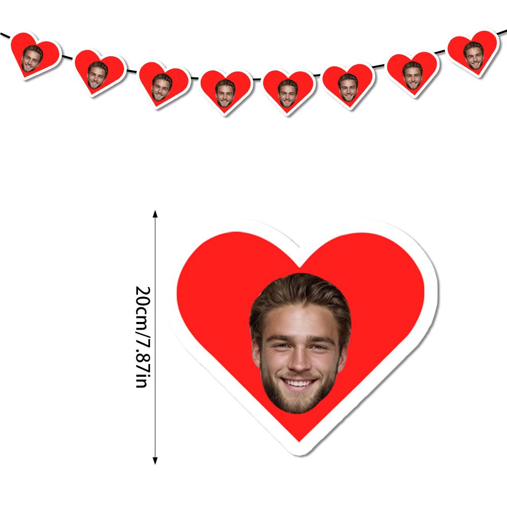 

Customized photo red love banner, birthday, anniversary celebration decoration, Valentine s Day background decoration 8pcs