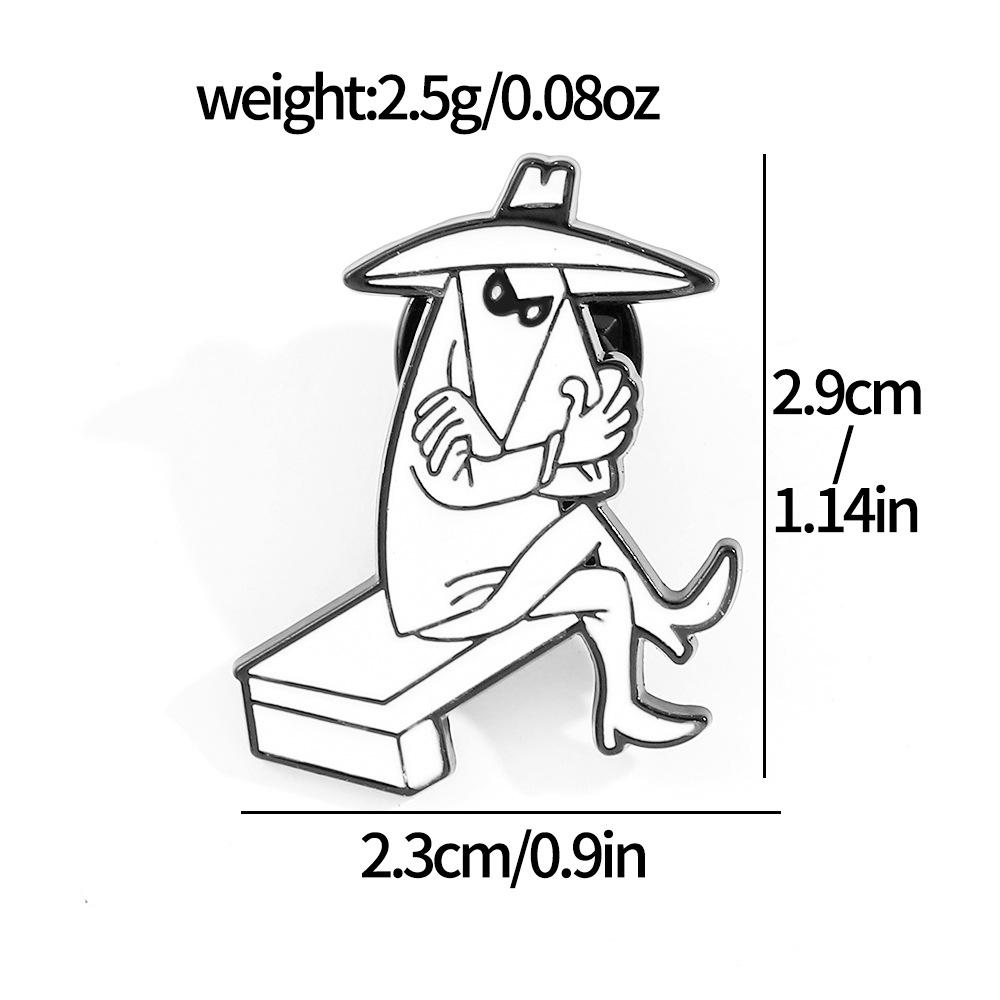 Cartoon Game Spy vs Spy Battle Alloy Brooch Black & White Spy Metal Badge Pin