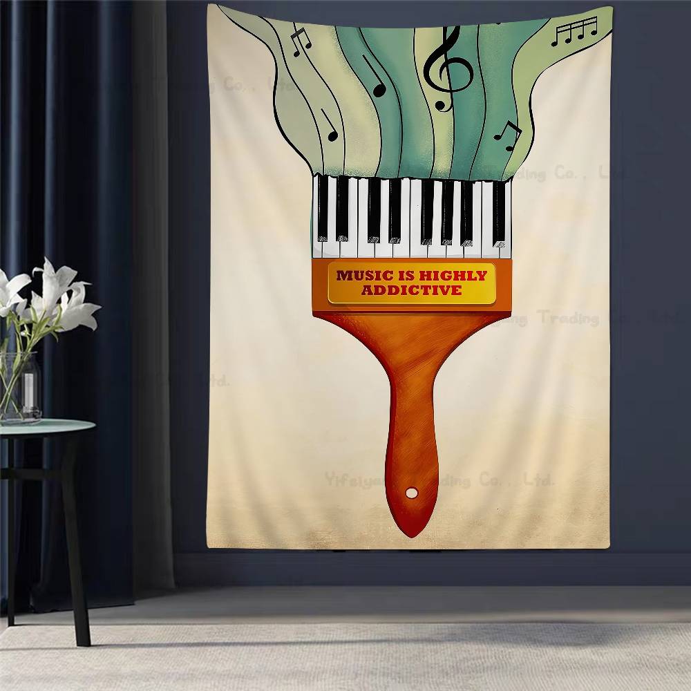 Abstract Jazz Festival Record Machine Music Symbol Art Anime Tapestry Hanging Tarot Hippie Wall Rugs Dorm Home Decor