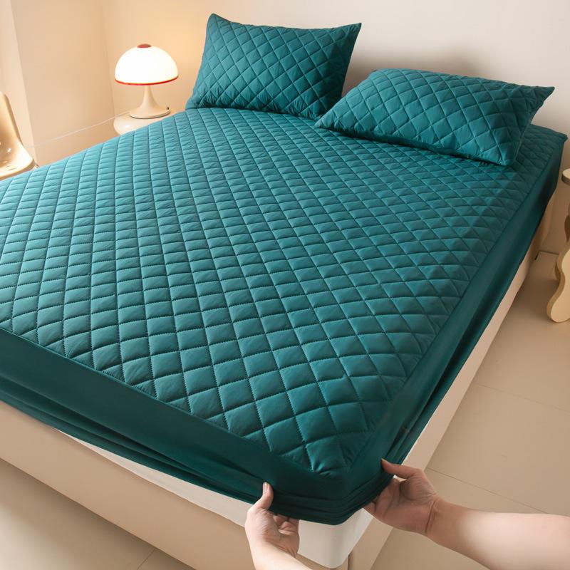 Waterproof Quilted Mattress Protector with Small Checkered Design