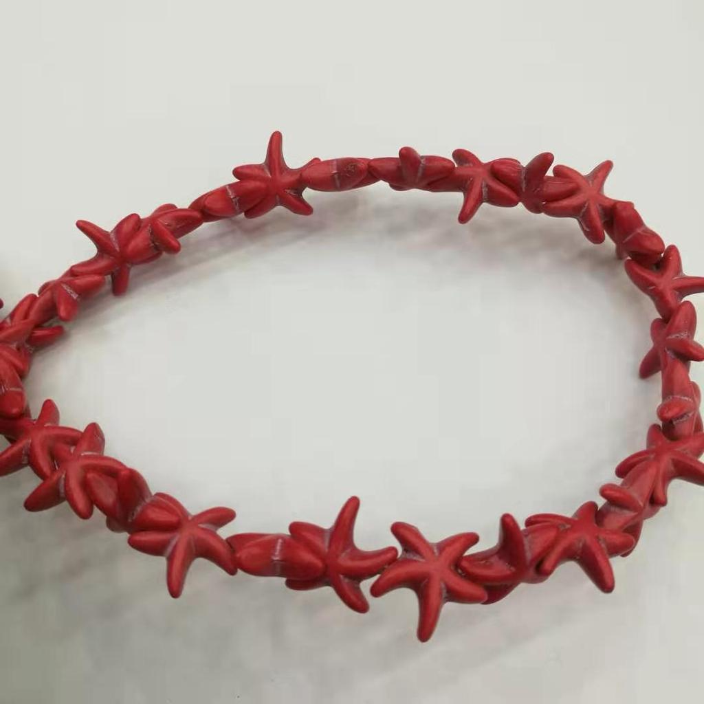 Synthetic Turquoise 14mm Starfish Spacer Beads for DIY Jewelry.