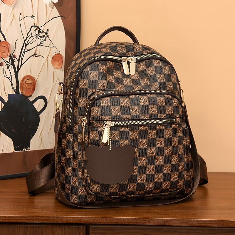 Damenmode Rucksack mit großem Fassungsvermögen und Print für den lässigen Pendelverkehr und die Nutzung im mittleren Alter