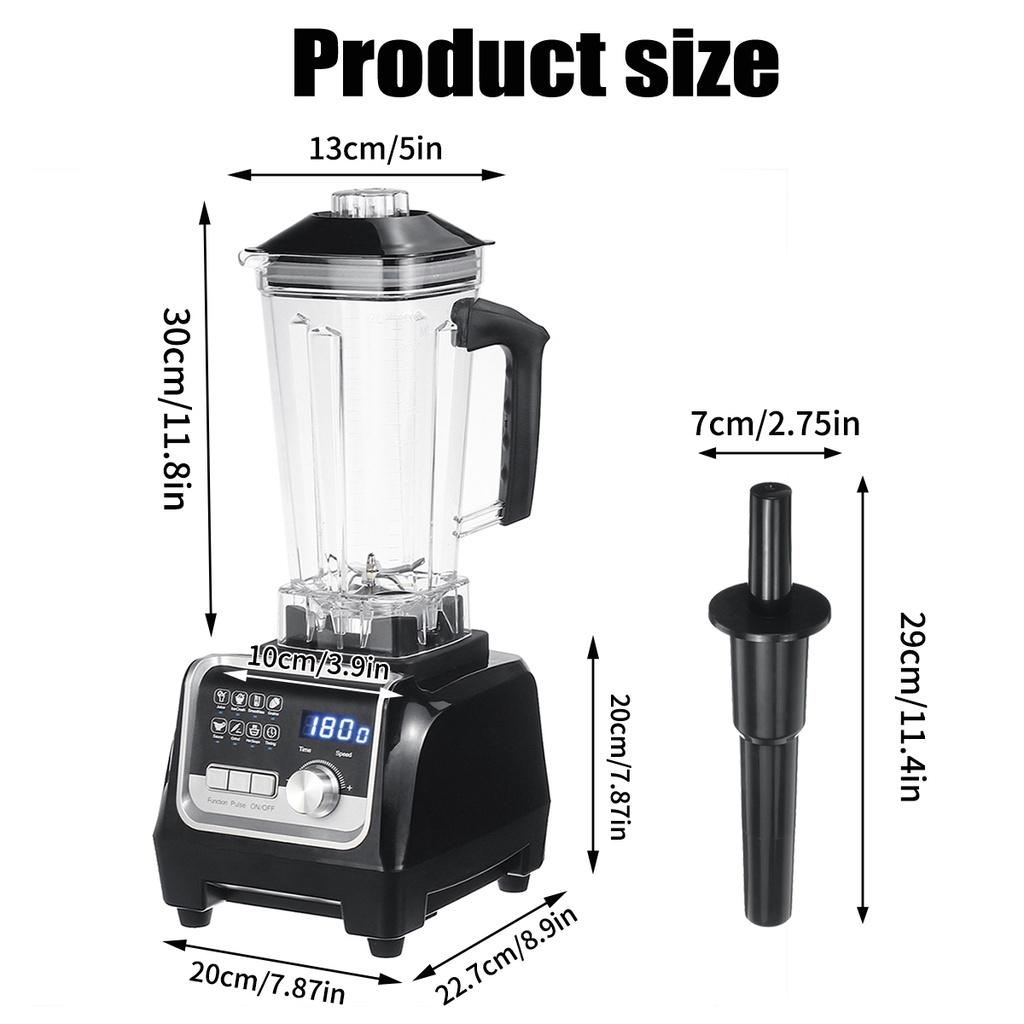 2L 2200W Duty Commercial Grade Blender Mixer Juicer Food Processor Ice Smoothie Bar Fruit Blender Vegetable Fruit Easy Wash