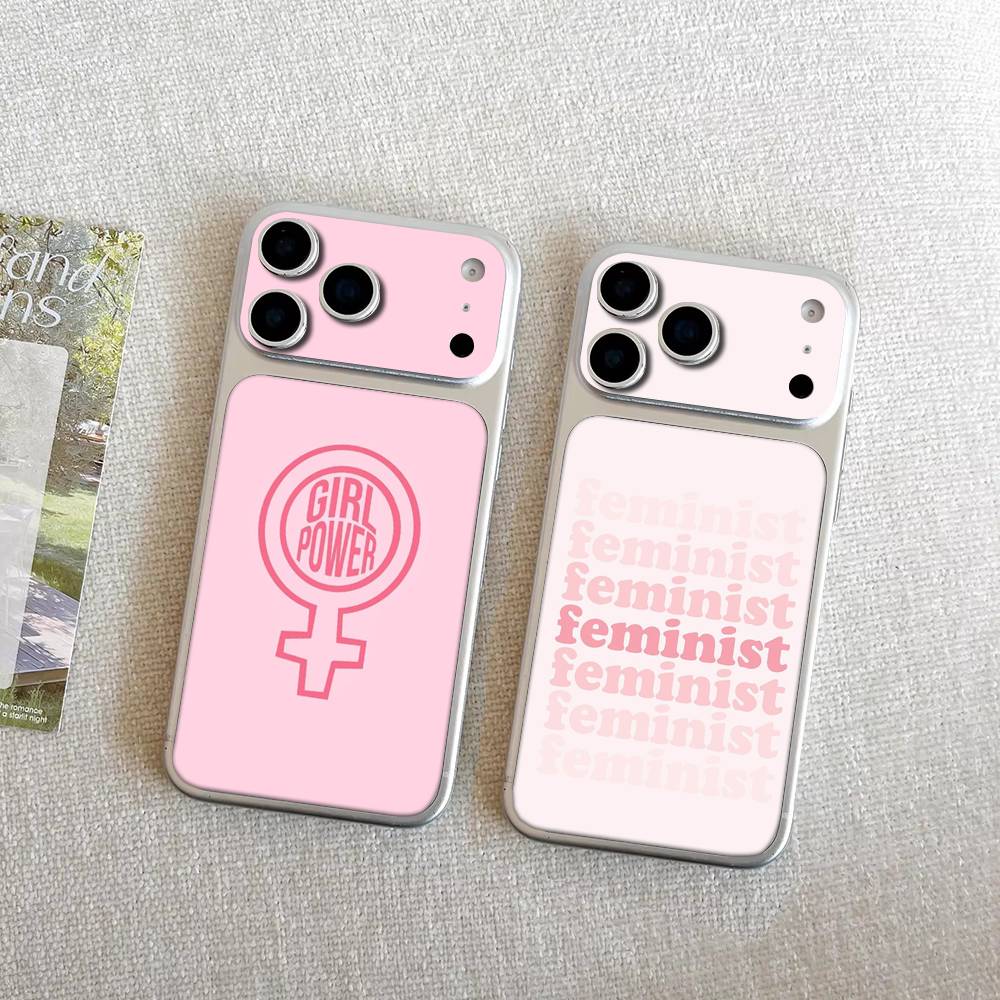 Feminist Feminism Aesthetics Girl Wrap Sticker for iPhone17 pro/17pro max Phone Decal Skin Rear Protector Case Film Full Cover