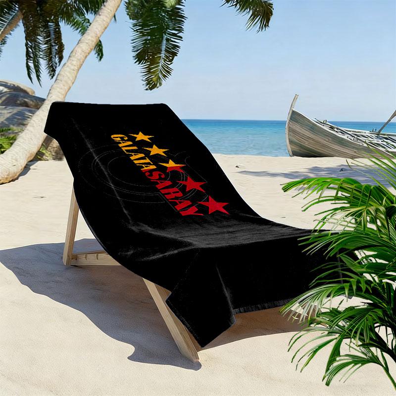 Galatasaray Spor Kulübü Print Strandtuch, Großes Weiches Schnelltrocknendes Handtuch für Strand Camping Schwimmen
