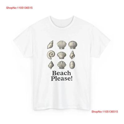 Beach Please Muschel Baumwoll T-Shirt Küstenstil Farbe wählen Größe S 5X vintage Gewaschen Herren Streetwear Lässig Designer Kleidung