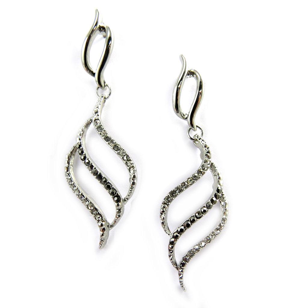 Les Trésors De Lily [M1913] - Designer Earrings 'Sissi' Gray White
