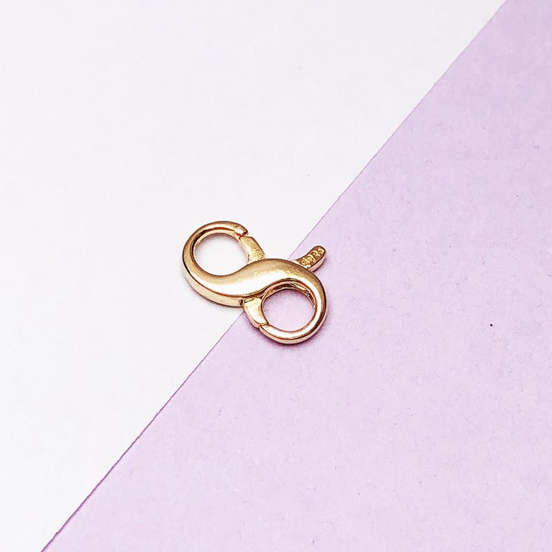 925 Sterling Silver Double Opening Figure 8 Spring Clasp for Necklaces and Bracelets
